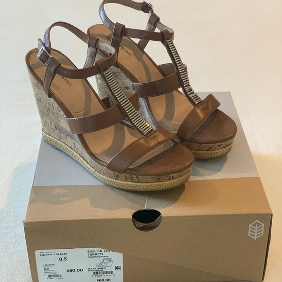 Call It Spring size 8.5 brown Wedges - Picture 7 of 8